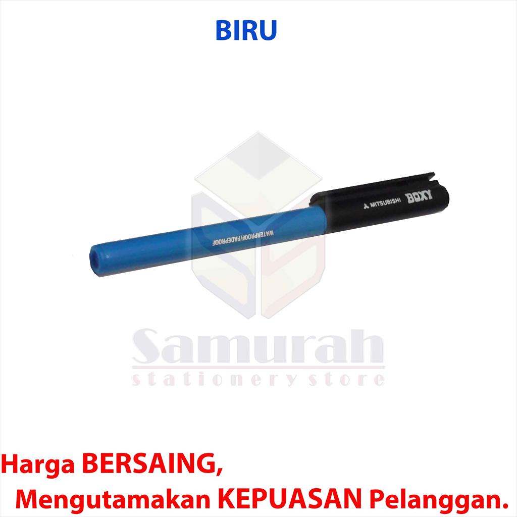Pulpen Boxy Mitsubishi 001P 03 mm / Ballpoint 0.3 mm 1 Pcs Waterproof Pen Hitam - Biru