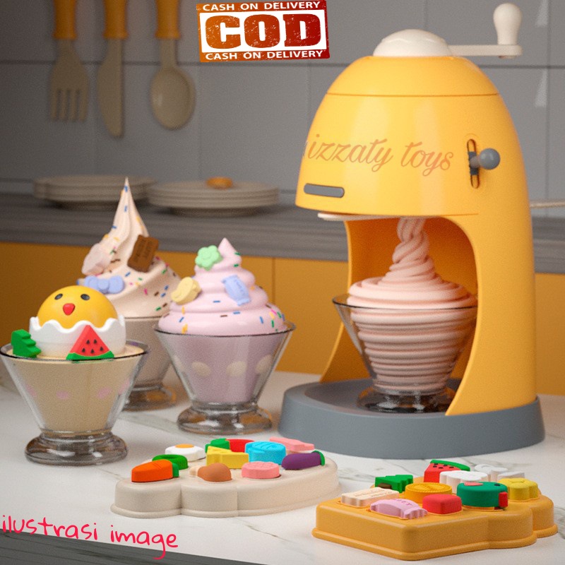 SET MAINAN ANAK MESIN CETAKAN ES KRIM PLAYDOH/DIY ICE CREAM MAKER PLAYDOH