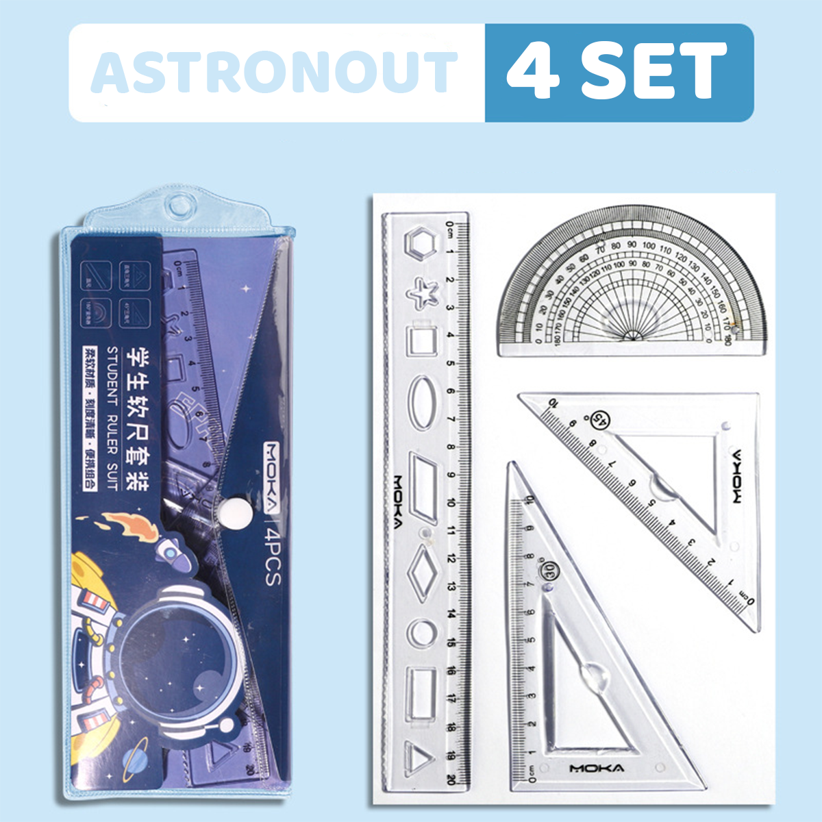 [READY] Aimilo Penggaris Lucu 1 Set 4 Pcs Premium Ruler Dapat Ditekuk Tanpa Patah