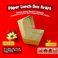 PAPER LUNCH BOX BAHAN KRAFT/LUNCH BOX PAPER COKLAT SIZE M  L  S  XS