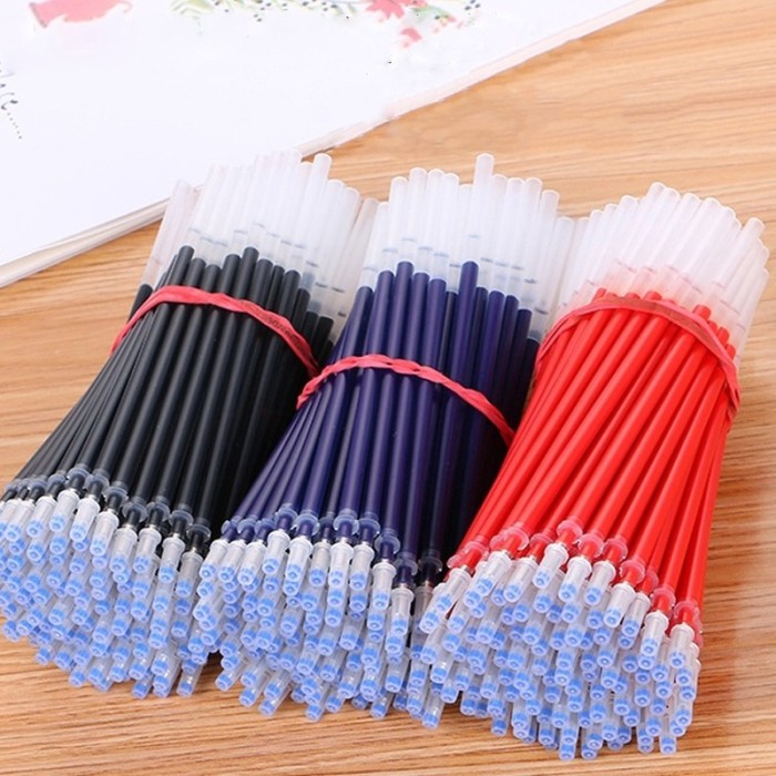 (100 PCS) Refill Tinta Pulpen Gel Isi Ulang 0.5mm Alat Tulis Sekolah