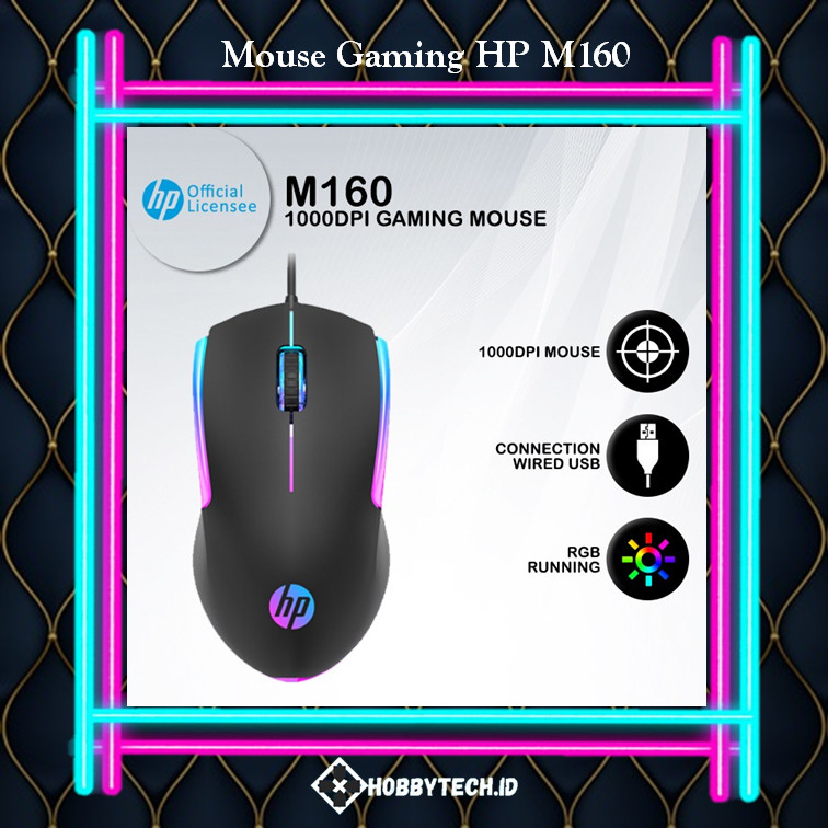 Mouse Gaming HP M160 - 1000DPI RGB USB Wired