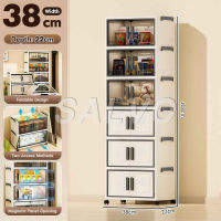 SALVO 38cm Lemari Lipat Susun Roda Tahan Lembab Organiser Lemari Lipat Serbaguna Ruang Sempit
