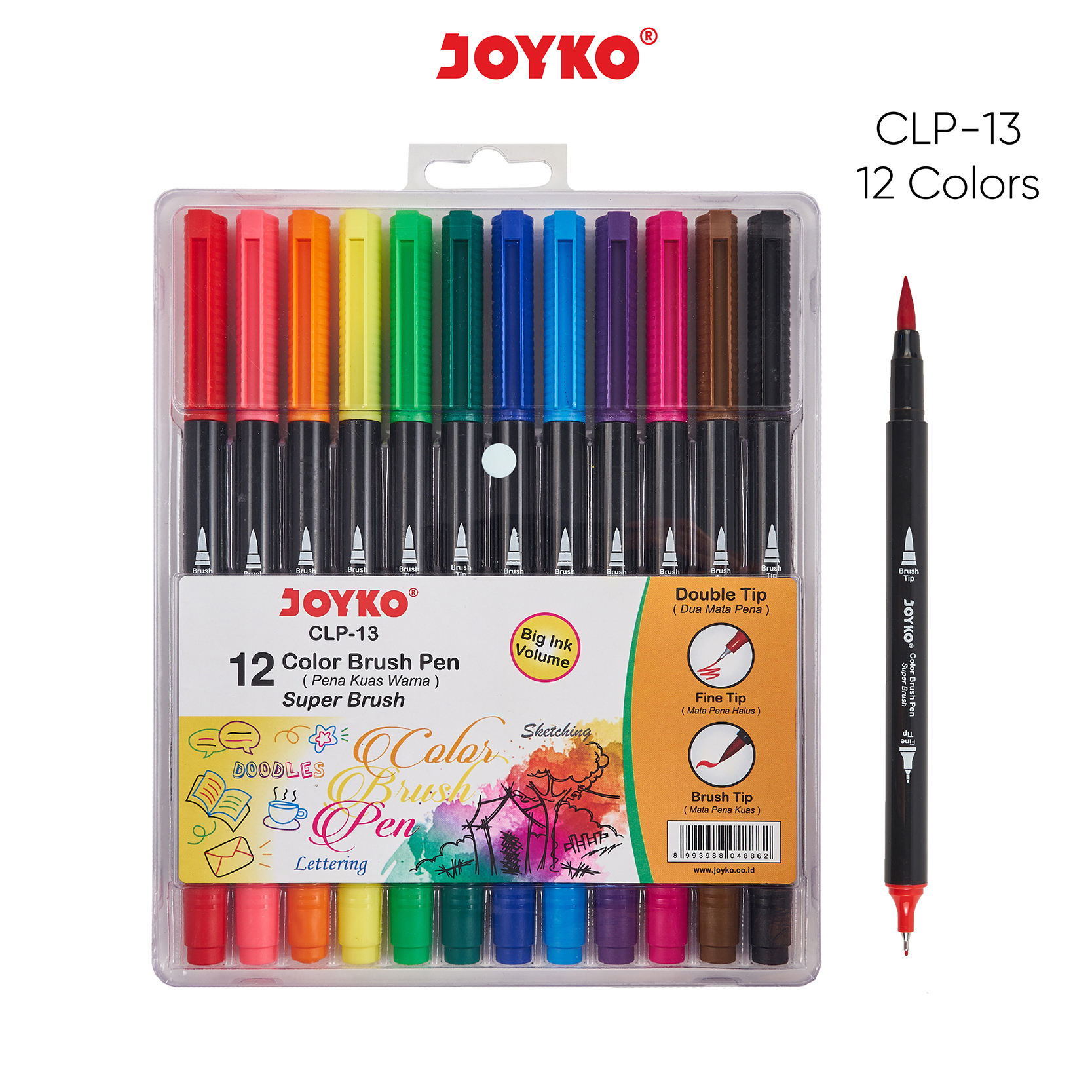 Color Brush Pen Pena Kuas Warna Joyko CLP-13