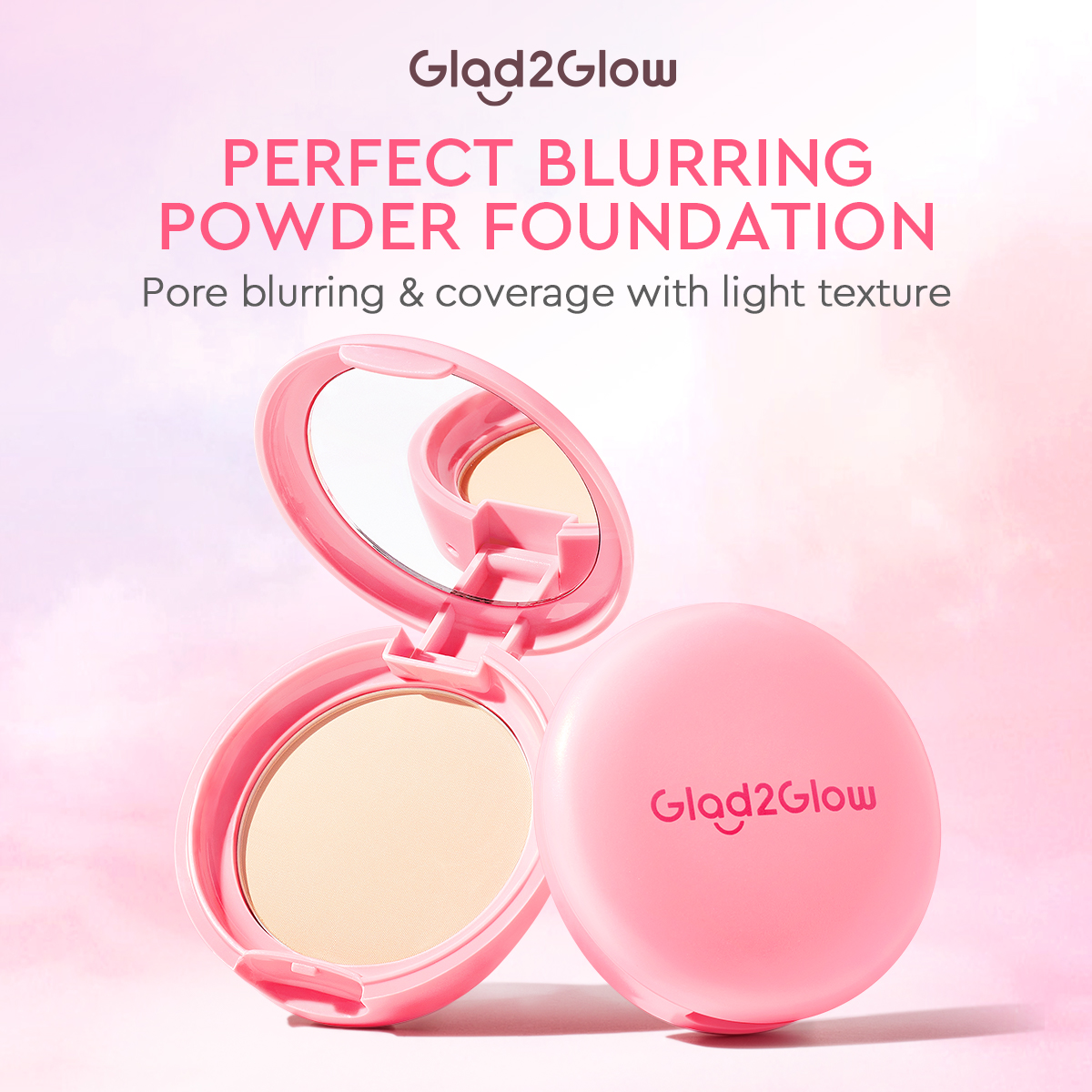 [New Launch] Glad2Glow Perfect Blurring Powder Foundation Make Up Cushion Bedak BB Cream CC Cream...