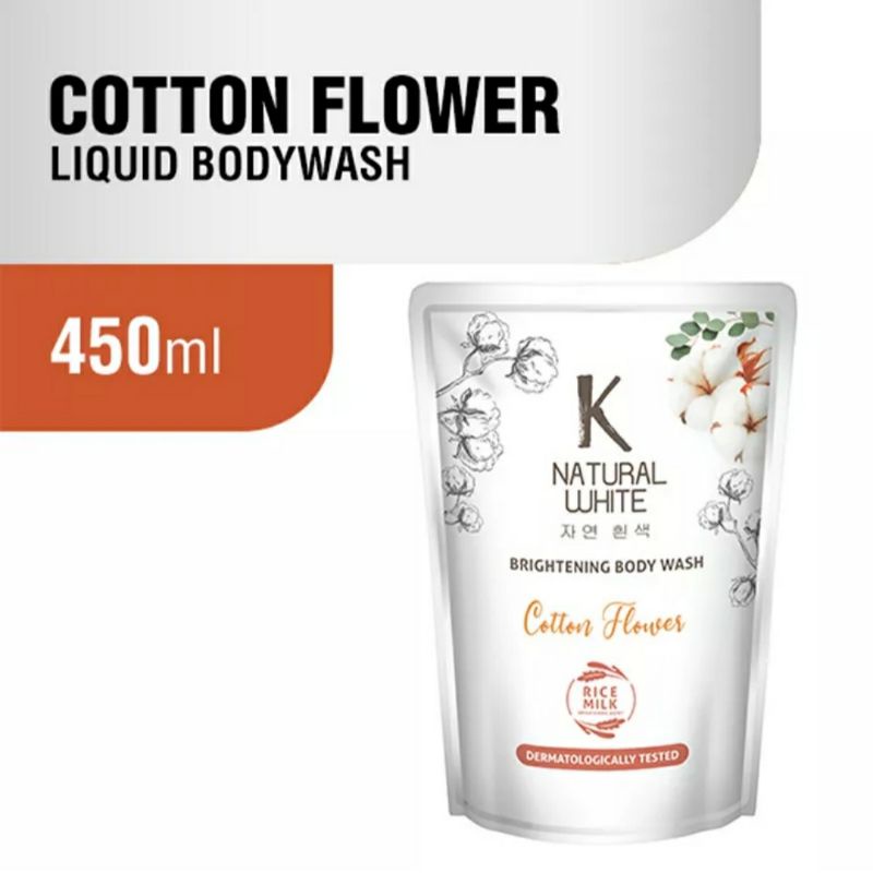 K Natural White Body Wash Cotton Flower 450ml