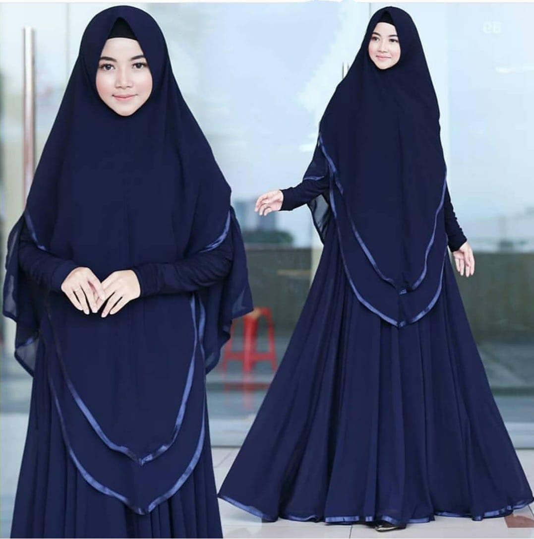 Baju Muslim Modern MAFAZIA SYARI Bahan MOSSCRAPE Dapat GAMIS + KHIMAR Gamis Syari Set Khimar Terbaru 2021 Gamis Syari Remaja Simple Gamis Syar’i Wanita Jumbo BEST SELLER