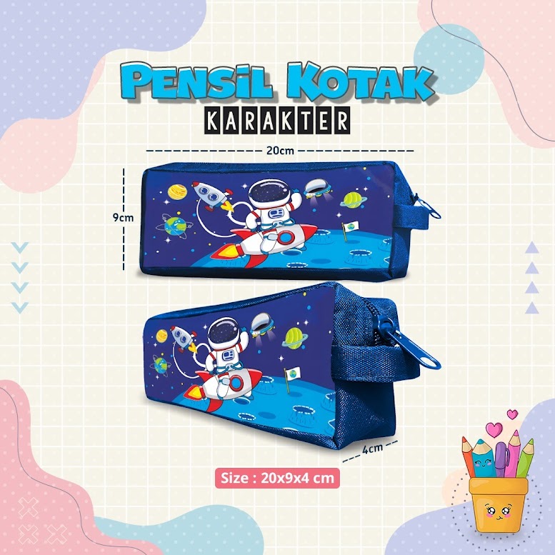 Tempat Pensil Astronot Pencil Case Pouch Kostak Pensil Kotak Pensil