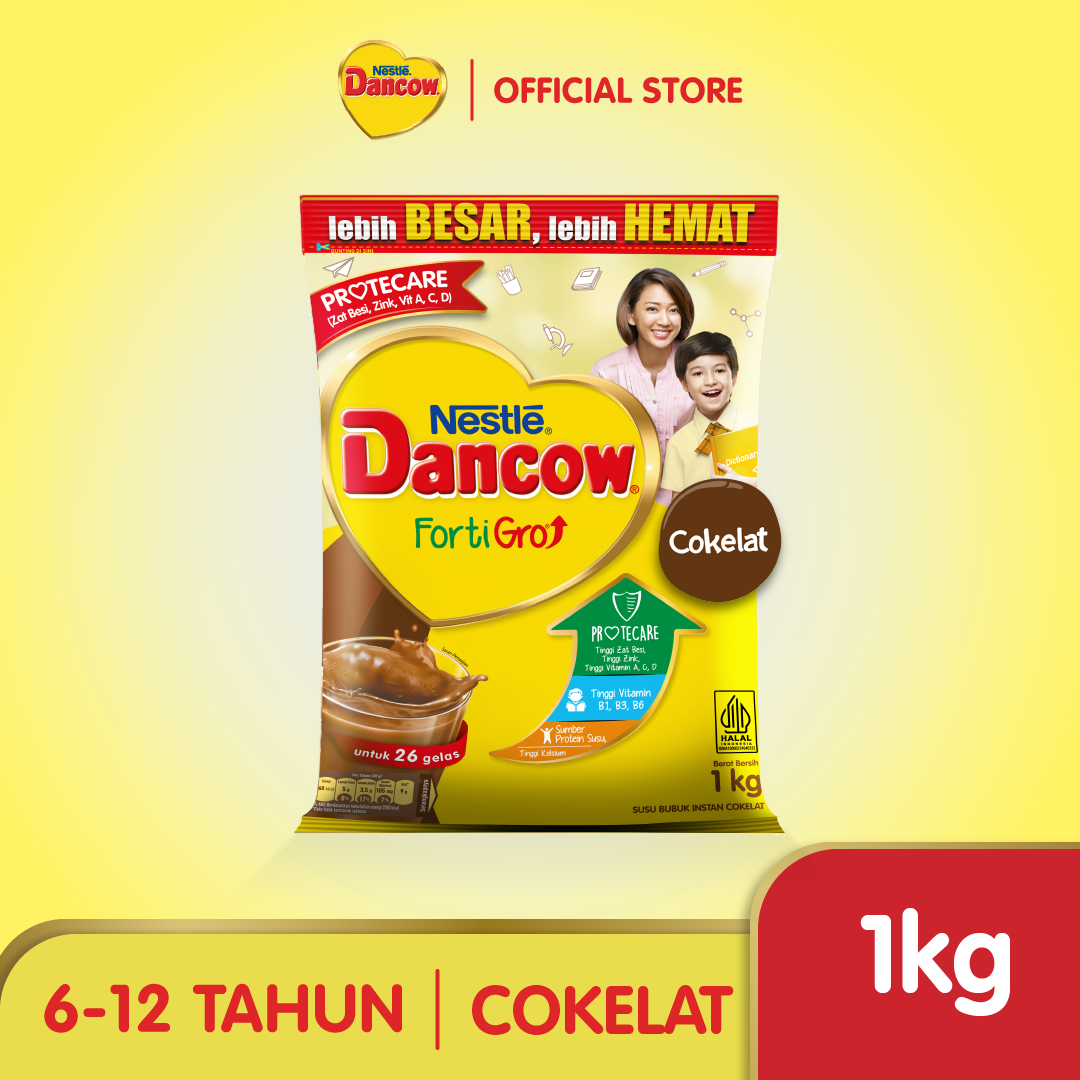 Nestlé Dancow FortiGro Susu Bubuk Susu Anak Rasa Cokelat Pouch 1kg