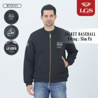 LGS - Jaket Pria - Jaket Baseball - Full Zipper - Bordir Logo - Hitam - JJK.574.215.001.C