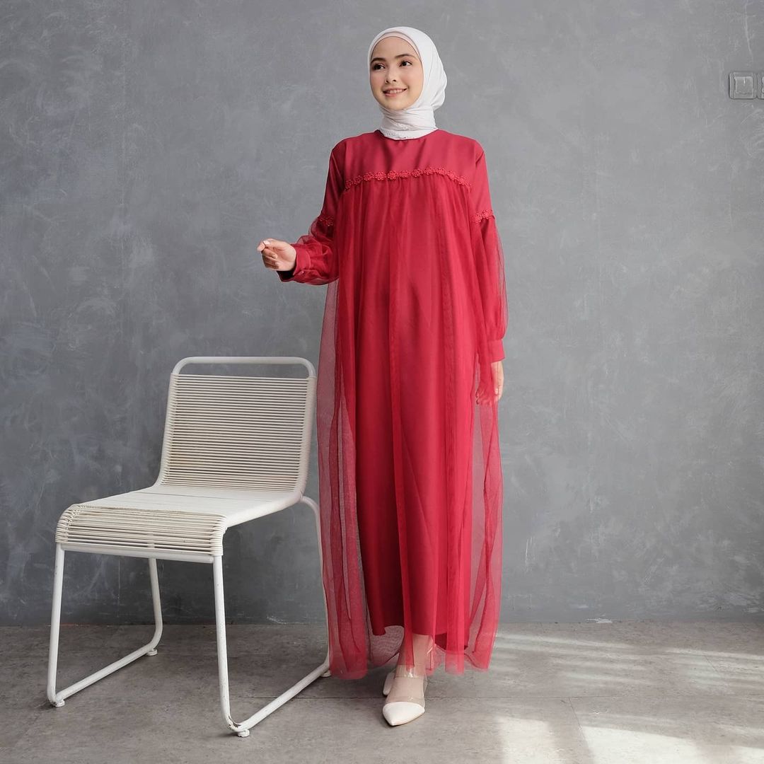 Baju Muslim Modern NURAINI MAXI HS MOSSCRAPE MIX TILE RENDA Gamis Wanita Gamis Wanita Terbaru 2021 Gamis Murah Meriah Promo Gamis Remaja Gamis Muslim Kondangan Gamis Polos BEST SELLER
