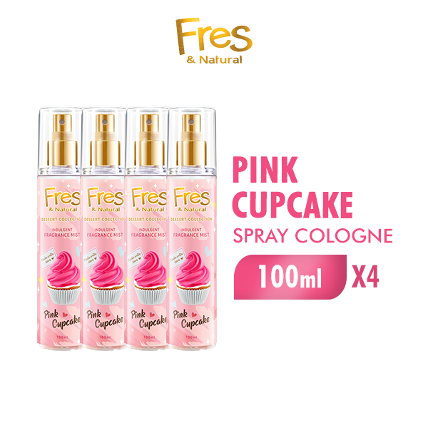 [Paket Isi 4] Fres & Natural Cologne Pink Cupcake Botol 100ml