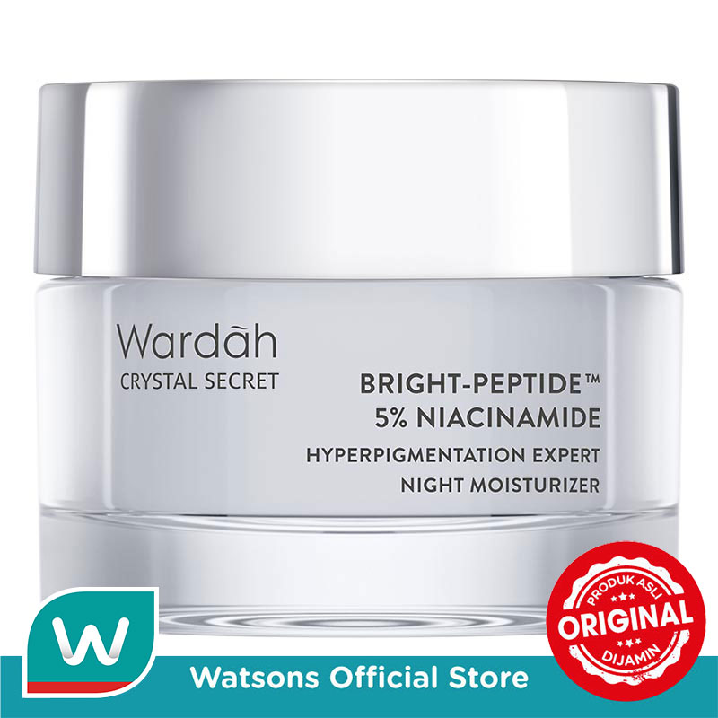 Wardah Crystal Secret Bright-Peptide 5% Niacinamide Hyperpigmentation Expert Night Moisturizer 30g