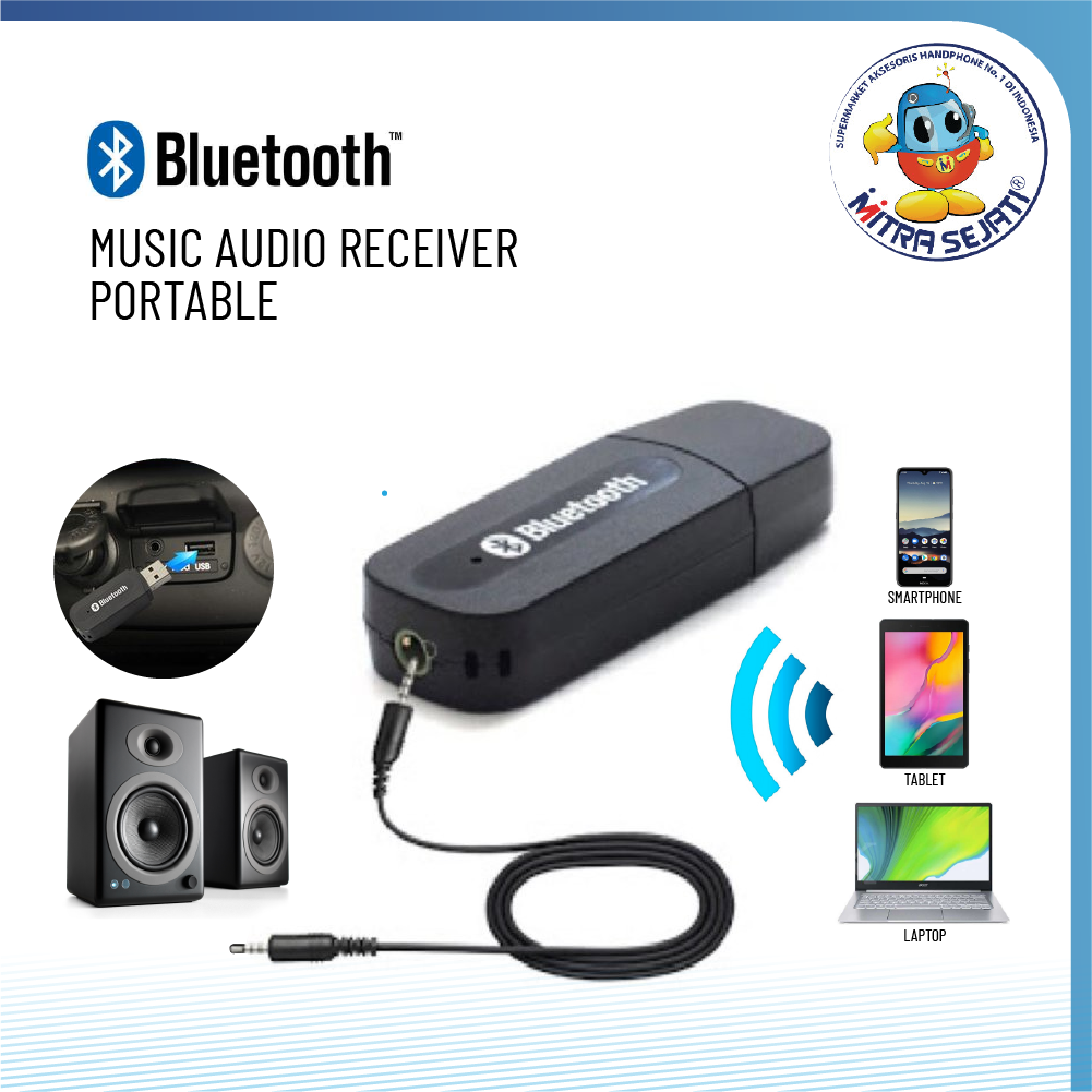 Portable USB 3.5mm Version 2.1 AUX Wireless Bluetooth Music Audio Receiver Adapter Car AUX Home Audio System - 1BTMRCKA