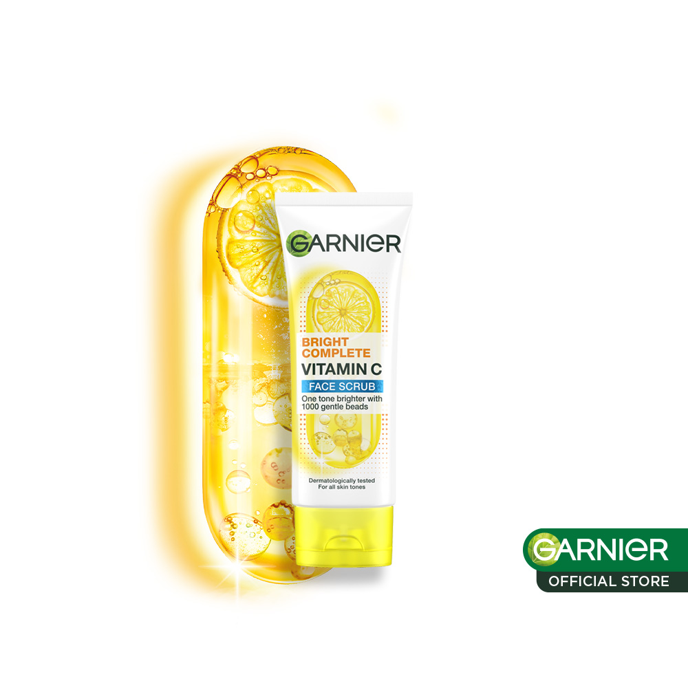 Garnier Bright Complete Brightening Facial Cleanser Scrub - 100ml (Pembersih Wajah Untuk Membersi...