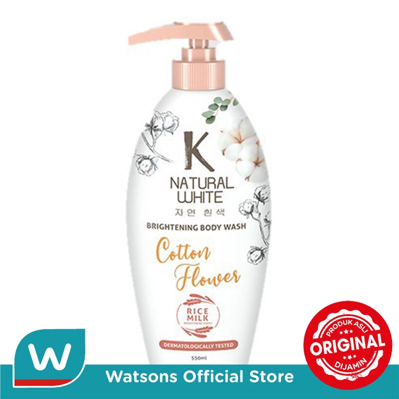 K Natural Bodywash White Cotton Flower Bottle 500 Ml