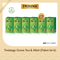 Twinings Teh Hijau Celup Rasa Green Tea Mint 1.5 g. Pack 25 Tea Bags