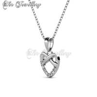 kalung lapis emas kristal Premium Crystal Premium Austria Tie Pendant (White Gold) by Her Jewellery