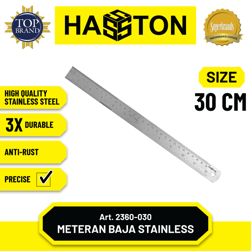 Hasston Meteran Baja Stainless / Penggaris Baja (2360)