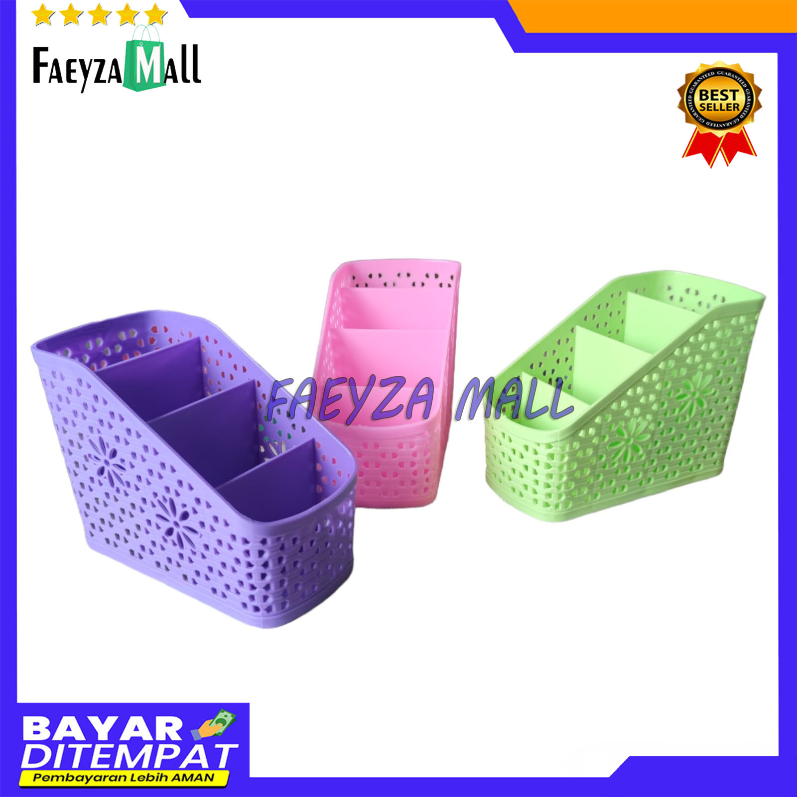 ⭐⭐⭐⭐⭐ MURAH GILA !! Tempat Perlengkapan / Tempat Pensil 4 Sekat / Tempat ATK / Tempat Serbaguna / Kotak Pensil By FAEYZA MALL
