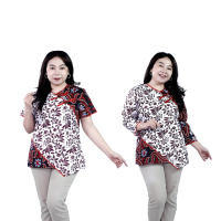 Blouse Batik Big Size Wanita Atasan Batik Lengkap S-M-L-XL-2L-3L-4L-5L-6L-7L Model Blus Jumbo Seragam Batik / Atasan Formal Kantor Kerja Bahan Katun Wanita / Blus Batik Big LD 140 / Atasan Batik Wanita Jumbo / Pakaian Wanita Kekinian