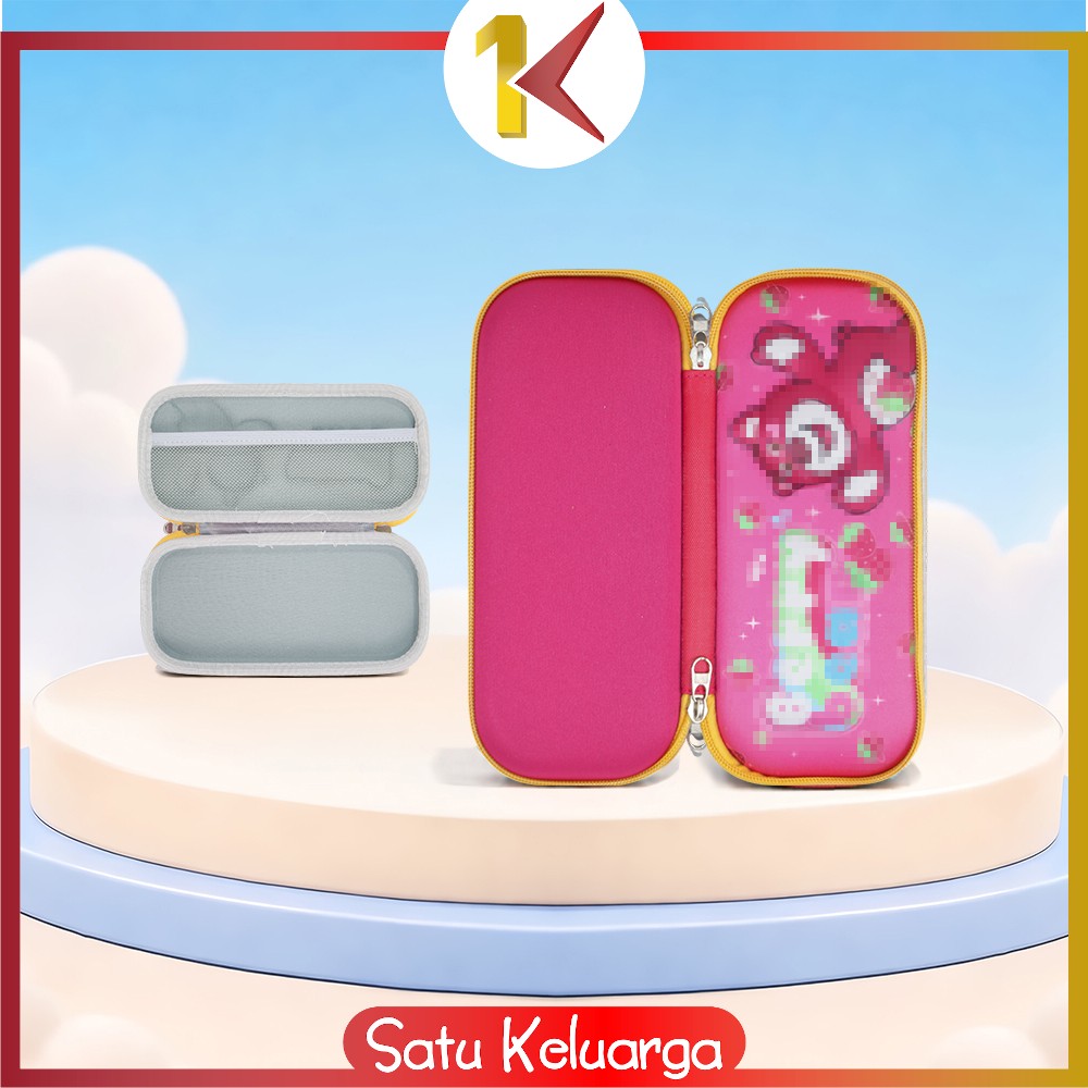 SK-A39 Kotak Pensil 3D Karakter Timbul Tempat Pensil Anak Sekolah TK / Tempat Penyimpanan Alat Tulis Anti Air Import