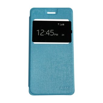 Aimi Leather Case Sarung Untuk Vivo Y21/Y22 Flipshell/Flipcover - Biru Muda