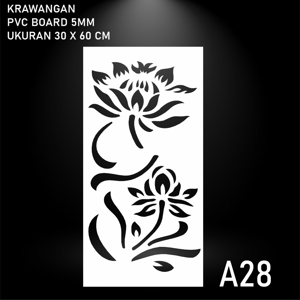 Krawangan PVC Board 30 X 60 CM Tebal 5mm - Tahan Rayap Tahan Air Ornamen Partisi