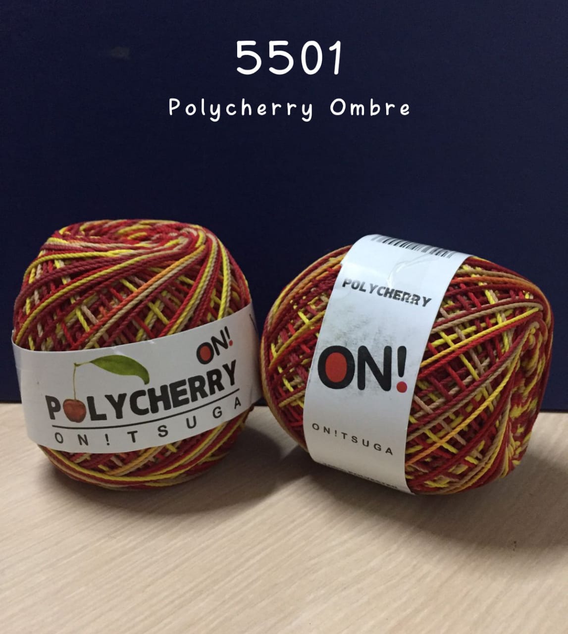 Benang Rajut PolyCherry Ombre Onitsuga / PolyCherry Sembur / Multicolor / 100gr