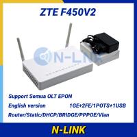 ZTE F450 V2 EPON ONU Wi-Fi Modem (1GE+3FE Ports) – ONT/OLT English Firmware Includes Adaptor