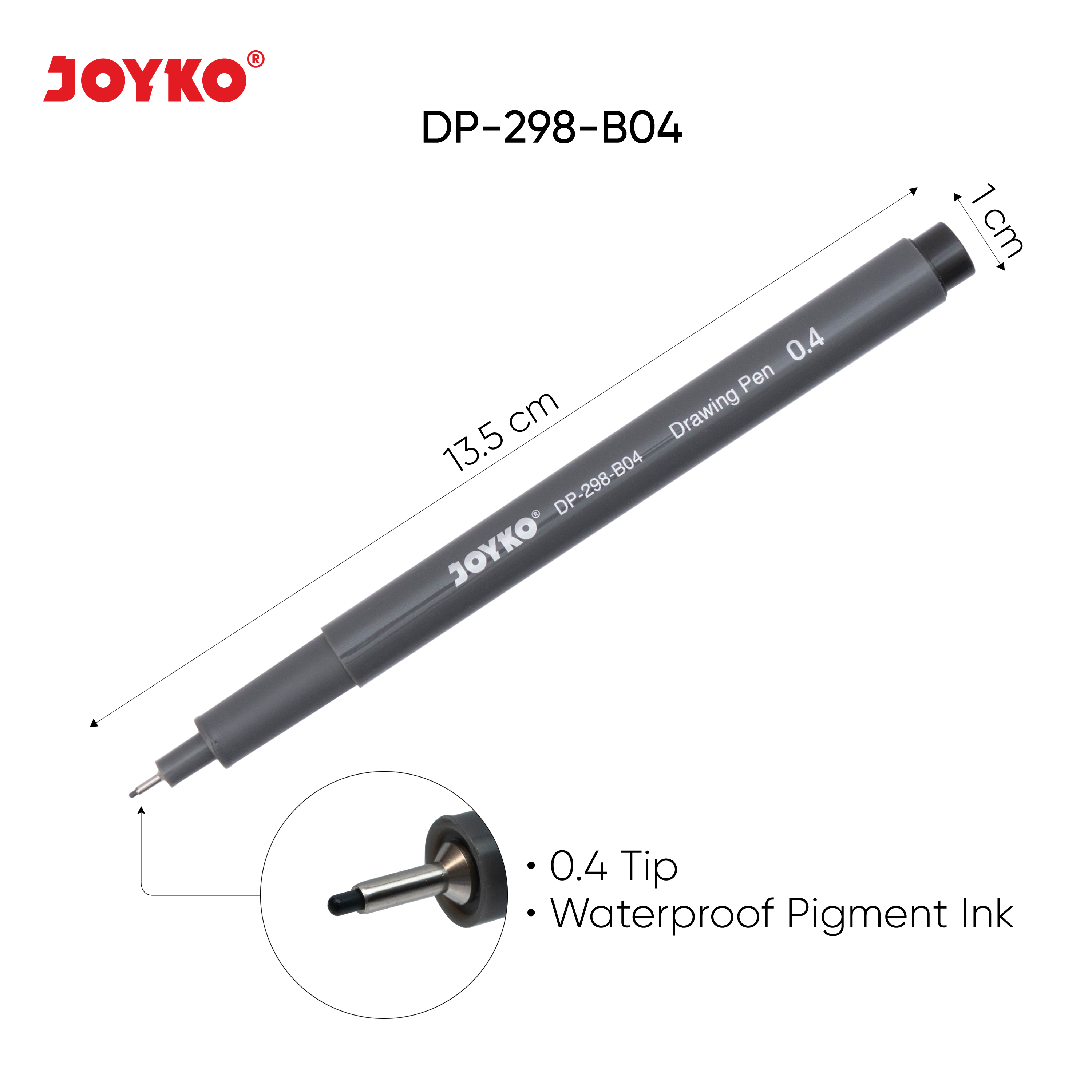Drawing Pen Pena Gambar Joyko DP-298 1 Pcs Waterproof Pigment Ink