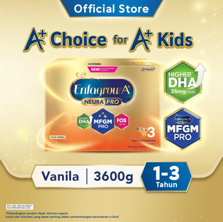 Enfagrow A+ 3 Susu Formula Anak Usia 1-3 Tahun Rasa Vanila 3600gr