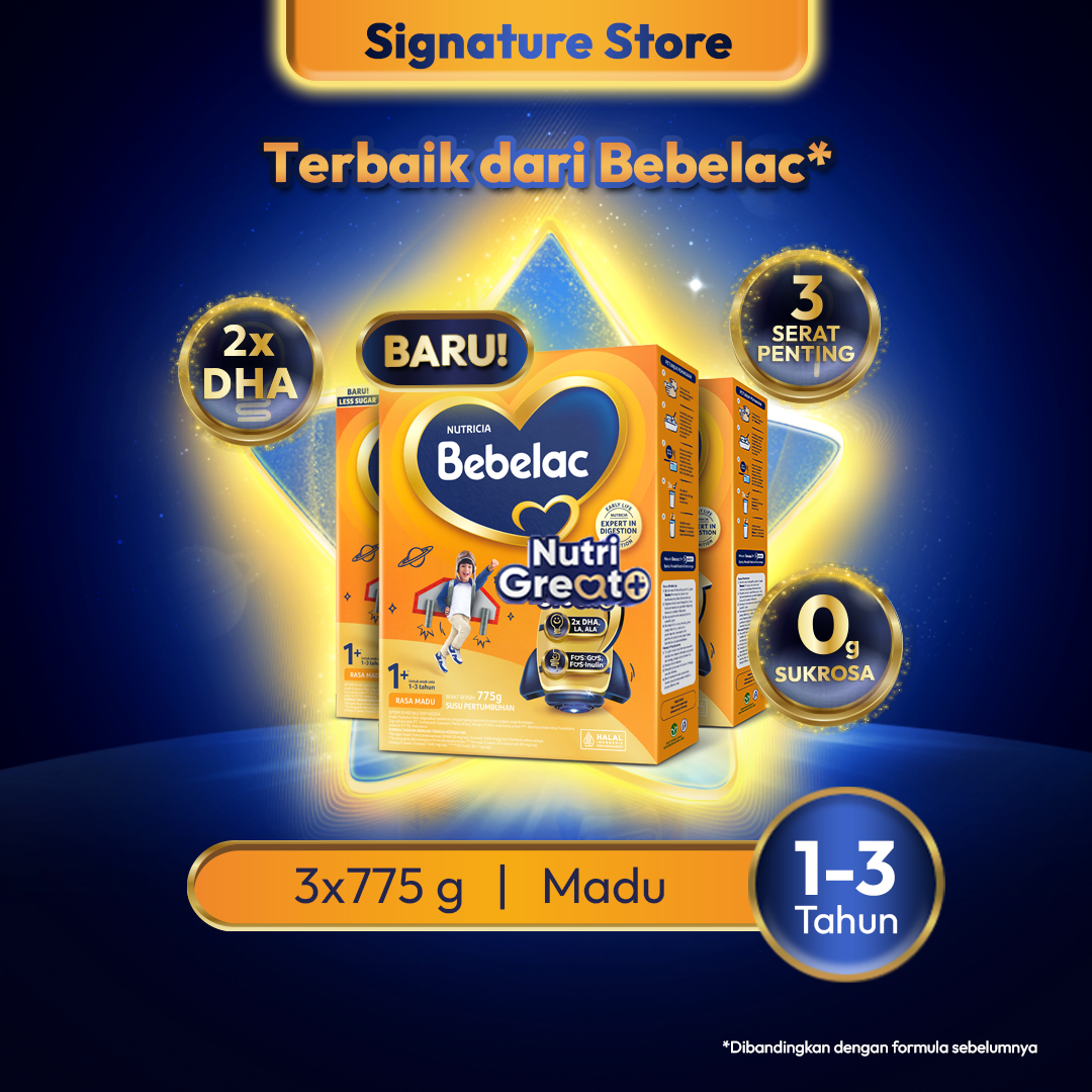 [BARU] Bebelac 1+ (1-3 Tahun) Madu 775gr x3 Susu Pertumbuhan Bubuk