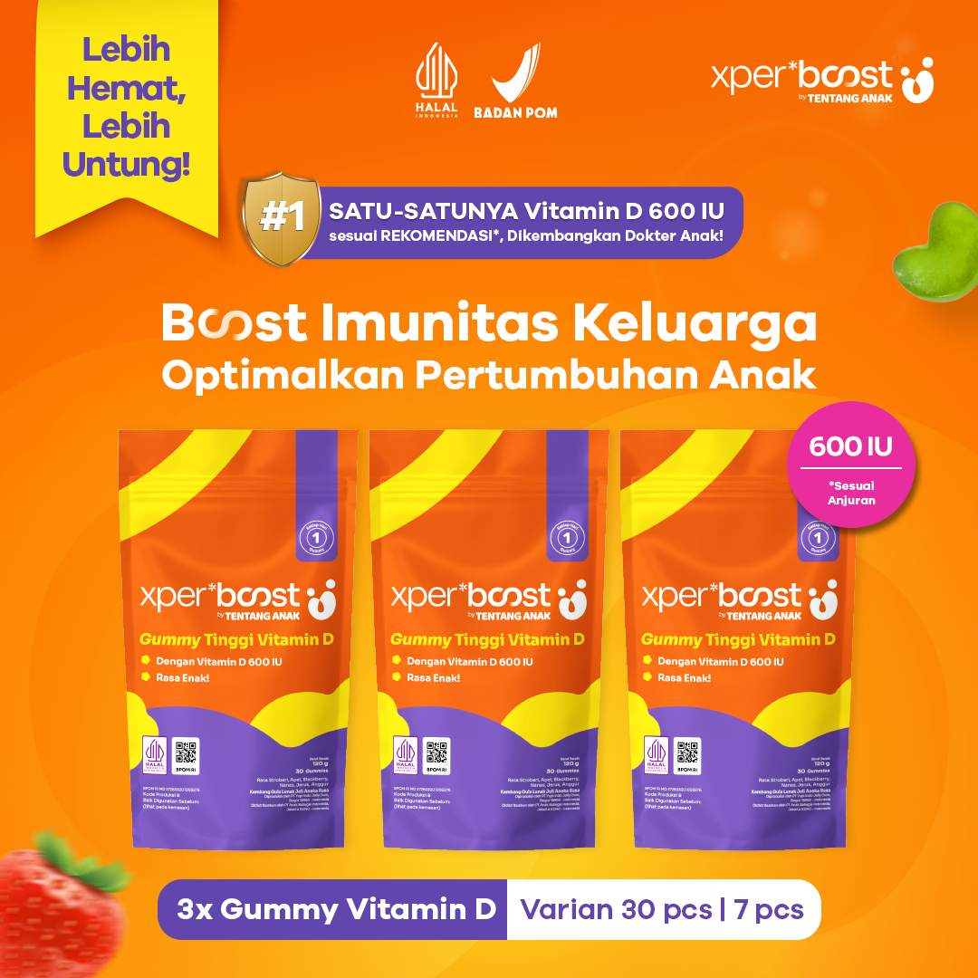 Expert Boost - Bundling 3 Pouch Gummy Vitamin D 600 IU Anak dan Dewasa