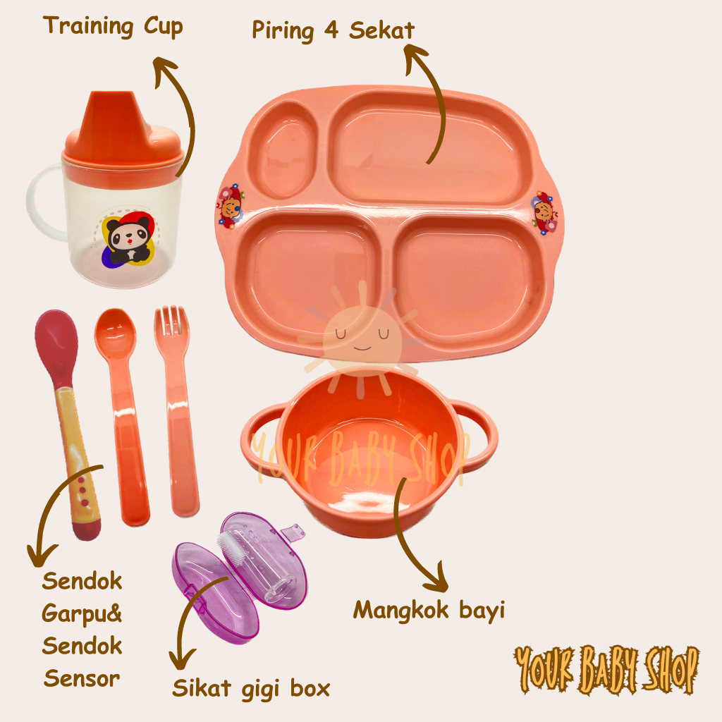 YBS 9in1 Feeding Set Baby Gift Set Paket Peralatan Makan Mpasi Bayi Newborn Baru Lahir Peralatan Makan Mangkok Piring Bayi