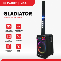 Asatron Gladiator 15 Inch 3 Way Portable Bluetooth Column Speaker with 2 Wireless Mic