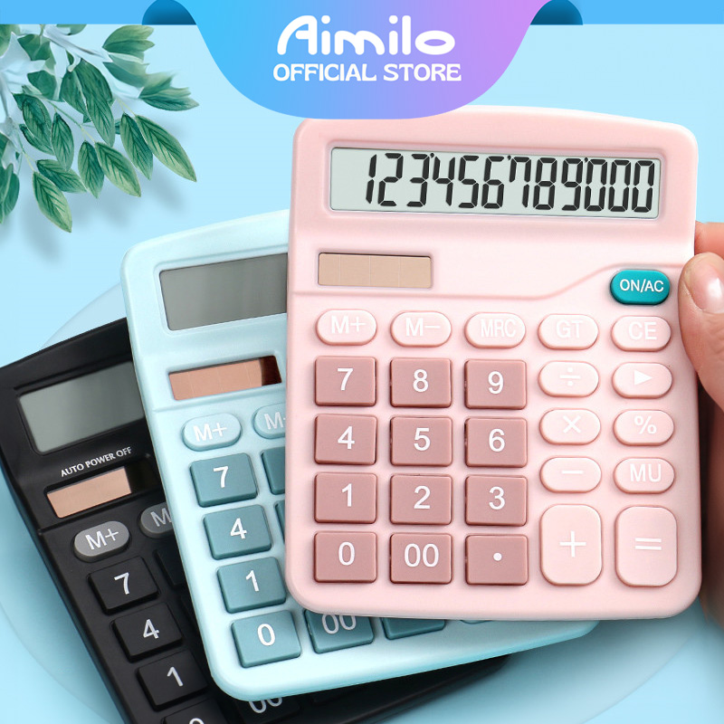 [READY] Aimilo Kalkulator Digital 12-Bit Dual Energi Baterai dan Energi Surya Caclulator Check Double Power
