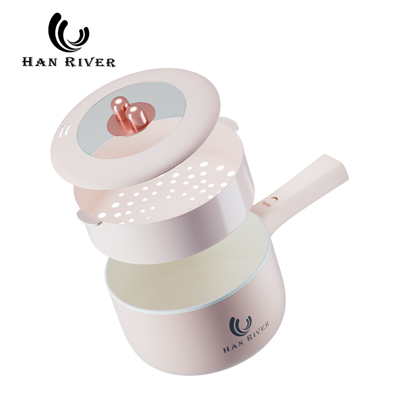 HAN RIVER panci listrik 2L Kompor listrik pintar Pelajar Pot Portable /Multifungsi electric fry p...