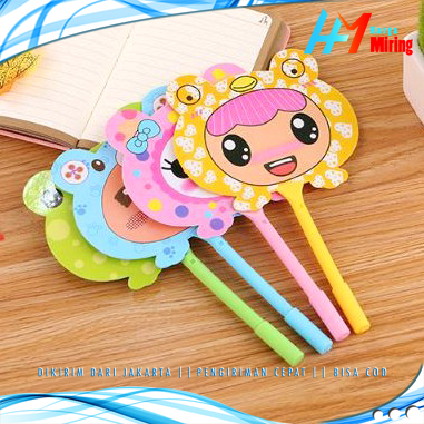 Pena Kipas Lucu Animal dan Buah Pulpen Kipas Karakter Grosir