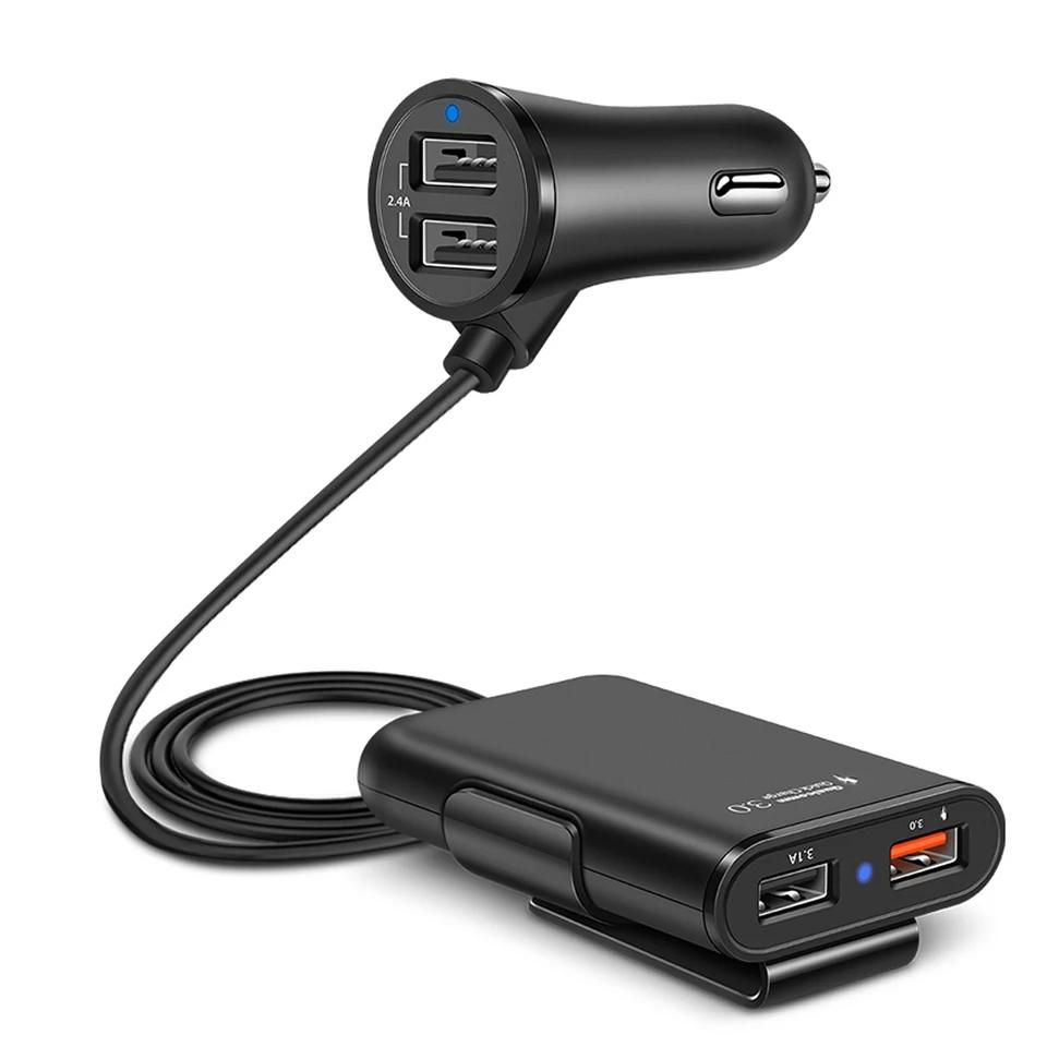 Car Charger / Charger Mobil Fast Charging 3.1A 3.0A 2.4A Qualcomm Quick Charger 4 Port USB Universal - Hitam car charger / charger mobil fast charging 3.1a 3.0a 2.4a qualcomm quick charger 4 port usb universal – hitam