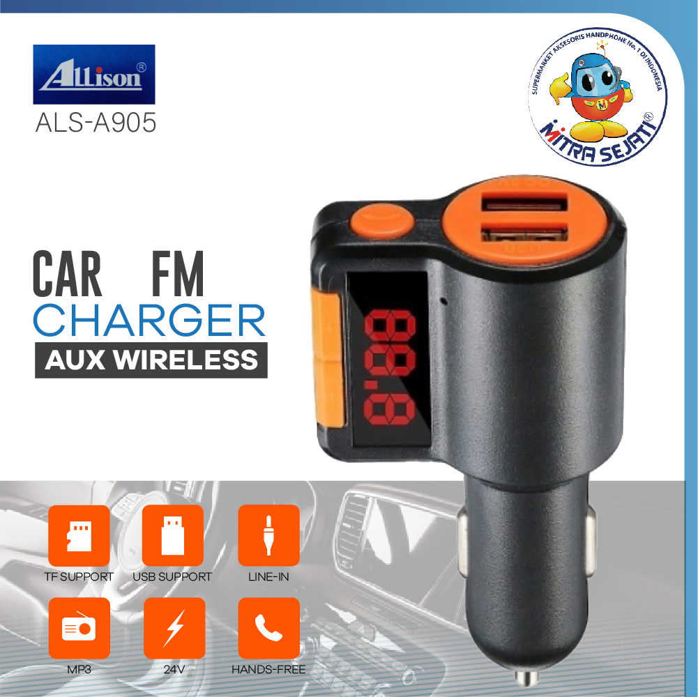 Car Charger Saver Mobil Broad KCB - 905 Aux Wireless -APIMOBTKCB905