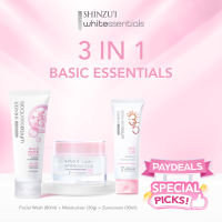 Shinzui Whitessentials Brightening Basic Essential Package ( facial wash 80ml  moisturizer 30 gr & sunscreen 30 ml )