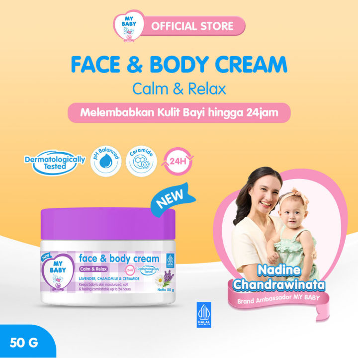 My Baby Face & Body Cream 50g – Krim Pelembap Bayi Lembut & Aman [Nourish & Ceramide / Calm & Relax / Fresh & Moist]