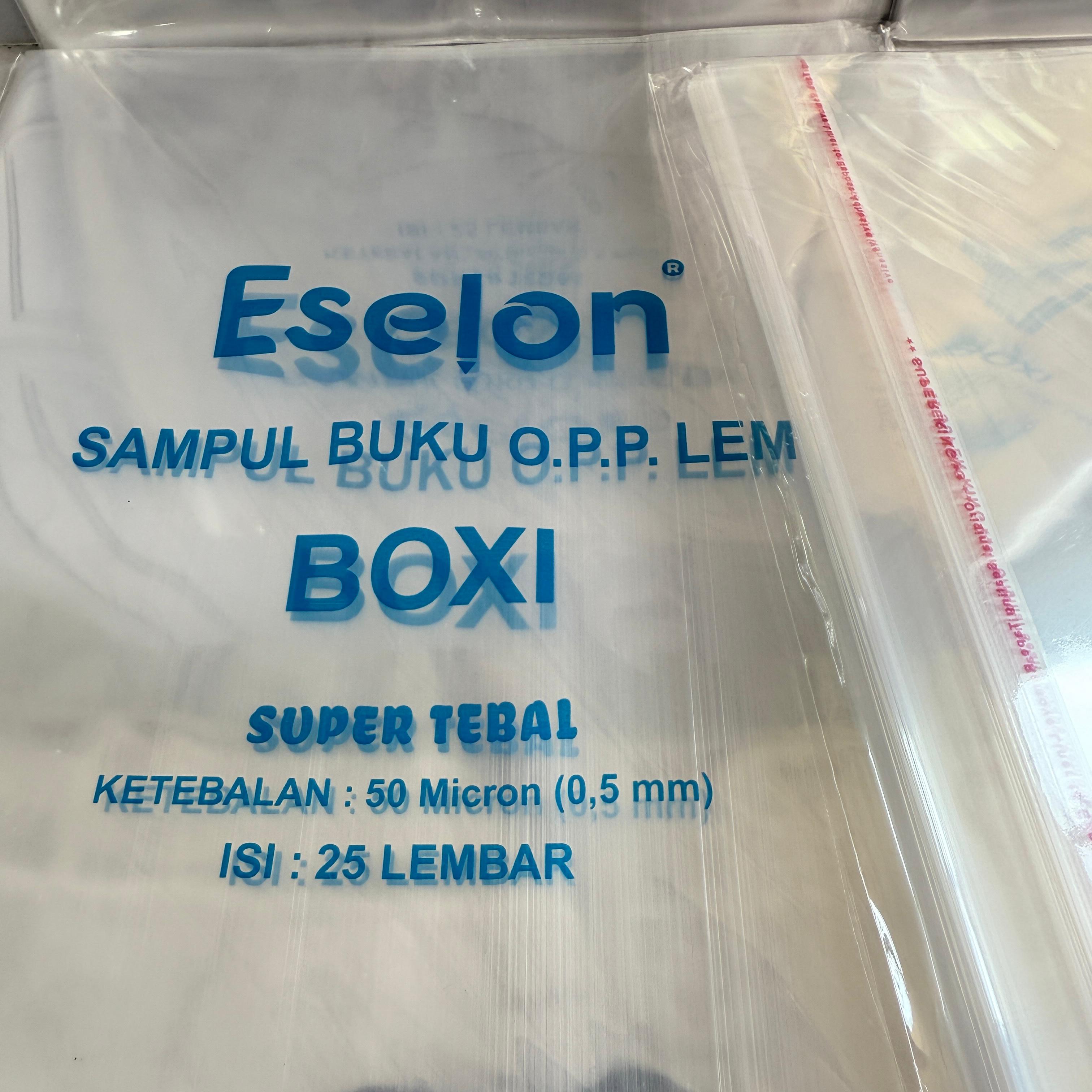 SATU PACK ( 50 LEMBAR ) Sampul Plastik Buku Tulis Boxi Eselon 50 Micron