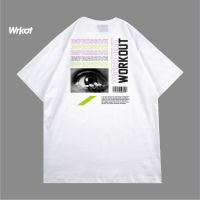 (BAYAR DI TEMPAT) Kaos Tshirt Workout Basic white eyes Limited Edition