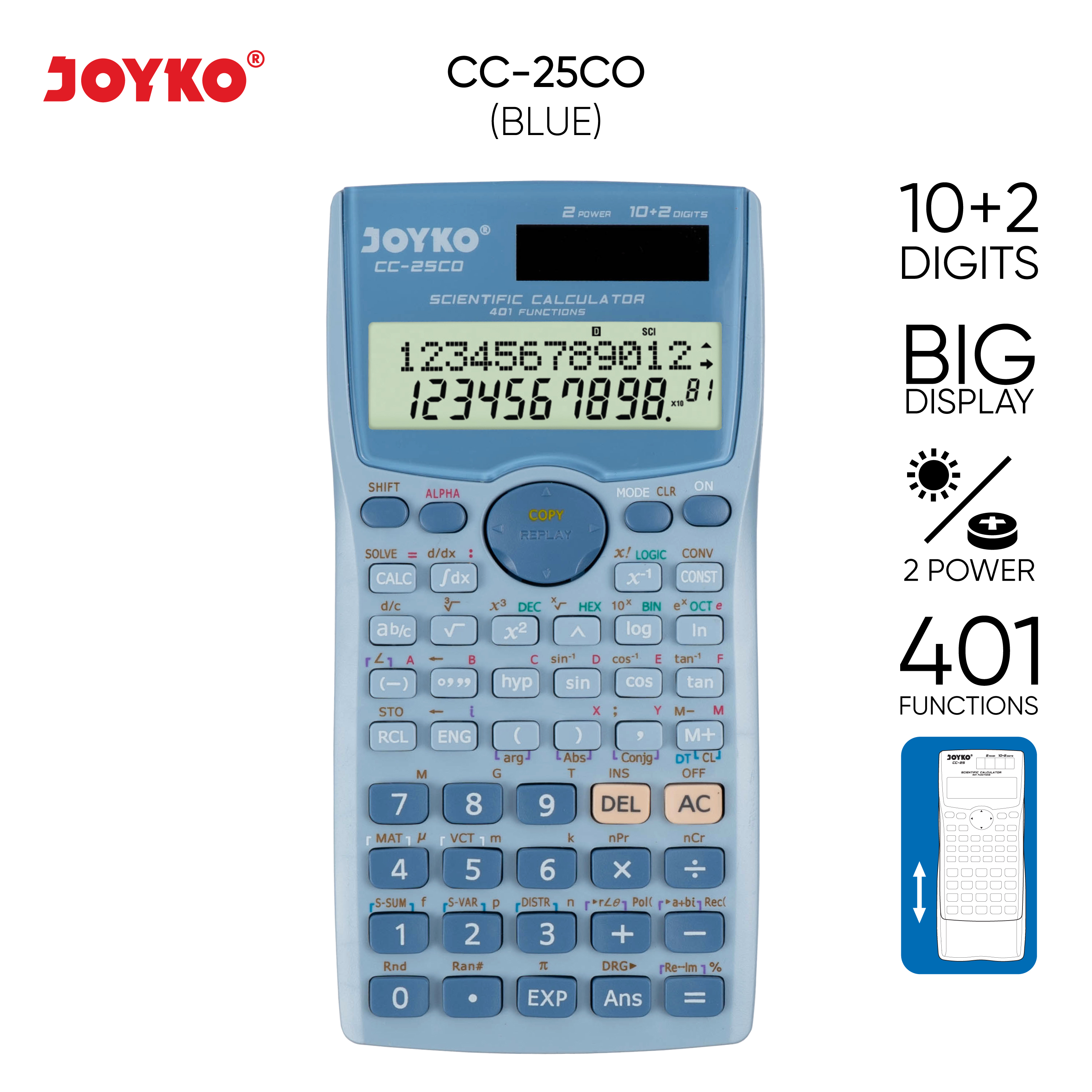 Calculator Kalkulator Joyko CC-25 Scientific 401 Functions