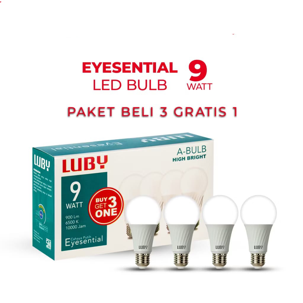 Paket 3 Pcs Free 1 Pcs HANNOCHS Lampu LED Bulb Sonic Pack Garansi 1 Tahun - Cahaya Putih