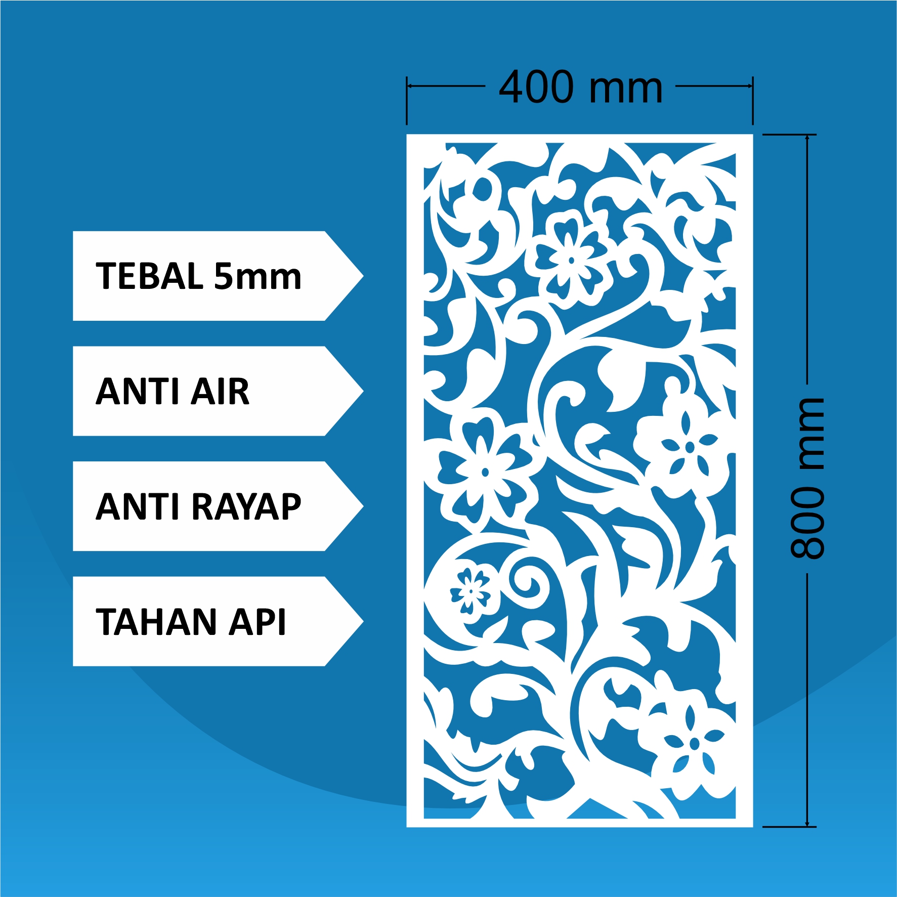 Krawangan Plafon PVC size 80 x 40 x 0.5 cm / Krawangan /PVC Foam Board / Krawangan PVC Foam Board / Krawangan Plafon / Krawangan Plafon PVC