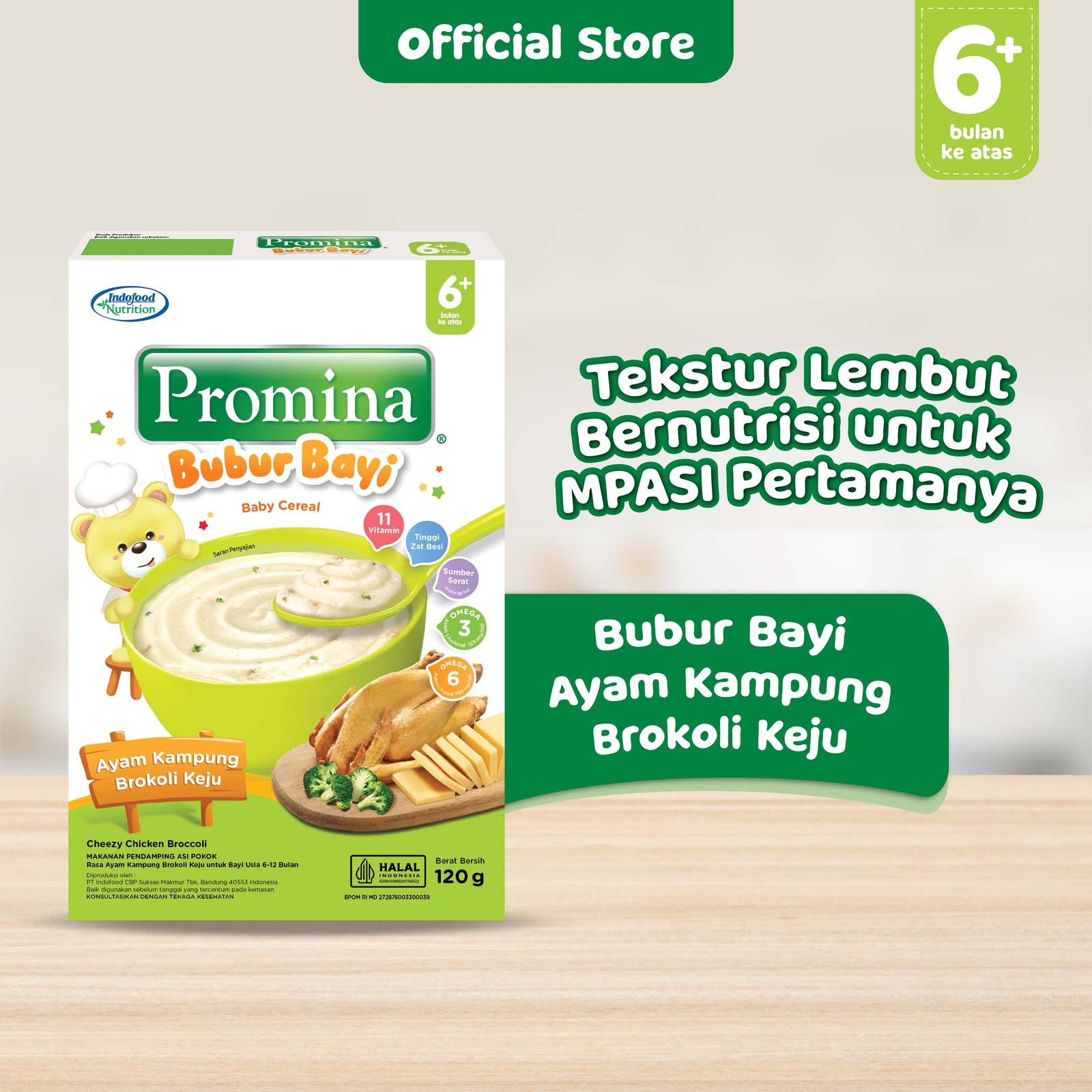 Promina Bubur Bayi MPASI 120g 6+ Bulan – Bubur Instan Bayi Bergizi | Tekstur Halus | Beragam Varian Rasa - Lavie Baby House