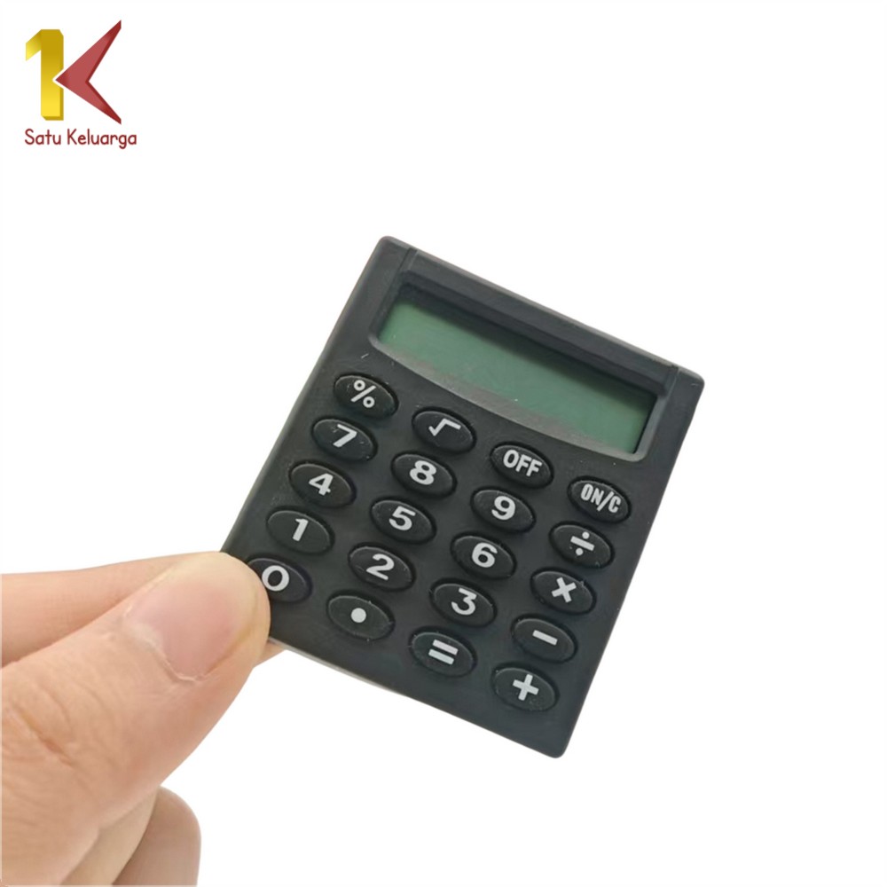 Satu Keluarga Kalkulator Mini 8 Digit A143 Kalkulator Saku Portable Tombol Bulat Peralatan Sekolah